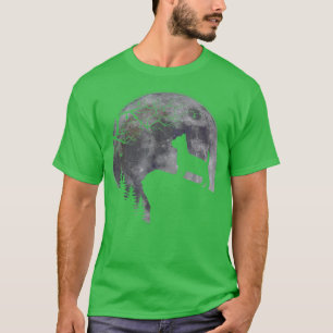 Yorkshire Terrier onder Moon Halloween Hondenliefh T-shirt
