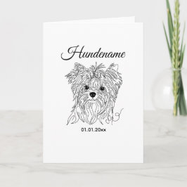 Yorkshire Terrier one line art custom dog photo Kaart