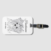 Yorkshire Terrier one line art customizable dog Bagagelabel (Voorkant (horizontaal))