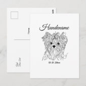 Yorkshire Terrier one line art customizable dog Briefkaart (Voorkant / Achterkant)