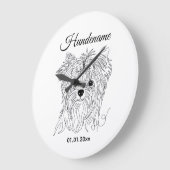 Yorkshire Terrier one line art customizable dog Grote Klok (Hoek)
