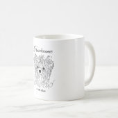 Yorkshire Terrier one line art customizable dog Koffiemok (Voorkant rechts)