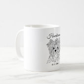 Yorkshire Terrier one line art customizable dog Koffiemok (Voorkant links)
