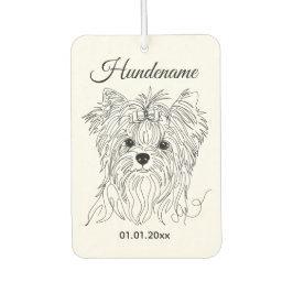 Yorkshire Terrier one line art customizable dog Luchtverfrisser