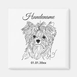 Yorkshire Terrier one line art customizable dog Magneet