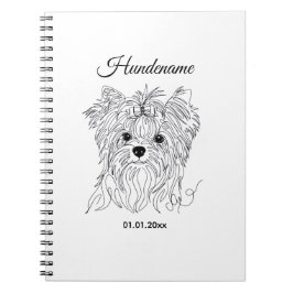 Yorkshire Terrier one line art customizable dog Notitieboek