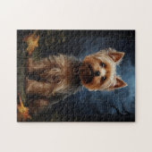 Yorkshire Terrier op een maanverlichte nacht Legpuzzel (Horizontaal)