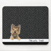 Yorkshire Terrier op Polka Dots Muismat (Voorkant)