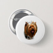 Yorkshire Terrier Pa 2 Ronde Button 5,7 Cm (Voorkant /achterkant)