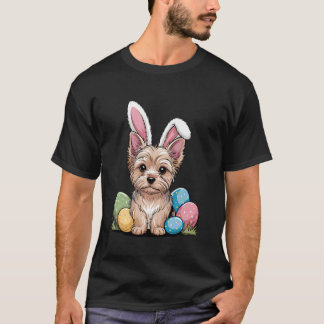 Yorkshire Terrier Paashaas Eieren Jagen Grappig T-shirt