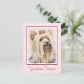 Yorkshire Terrier Painting - Cute Original Dog Art Briefkaart (Staand voorkant)