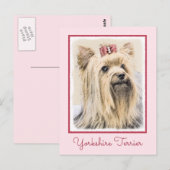 Yorkshire Terrier Painting - Cute Original Dog Art Briefkaart (Voorkant / Achterkant)