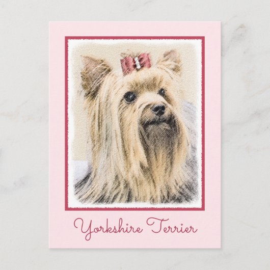 Yorkshire Terrier Painting - Cute Original Dog Art Briefkaart (Voorkant)