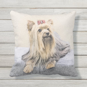 Yorkshire Terrier Painting - Cute Original Dog Art Buitenkussen