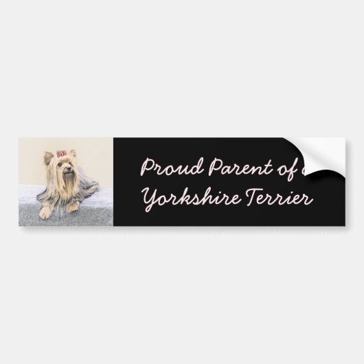 Yorkshire Terrier Painting - Cute Original Dog Art Bumpersticker (Voorkant)