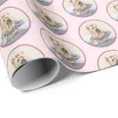 Yorkshire Terrier Painting - Cute Original Dog Art Cadeaupapier (Rol Hoek)