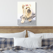 Yorkshire Terrier Painting - Cute Original Dog Art Canvas Afdruk (Insitu (Slaapkamer))