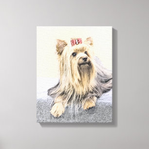 Yorkshire Terrier Painting - Cute Original Dog Art Canvas Afdruk