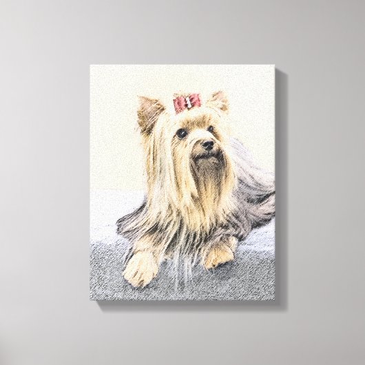 Yorkshire Terrier Painting - Cute Original Dog Art Canvas Afdruk (Voorkant)