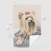 Yorkshire Terrier Painting - Cute Original Dog Art Golfhanddoek (Insitu)