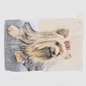 Yorkshire Terrier Painting - Cute Original Dog Art Golfhanddoek (Horizontaal)