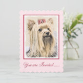 Yorkshire Terrier Painting - Cute Original Dog Art Kaart (Staand voorkant)