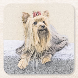Yorkshire Terrier Painting - Cute Original Dog Art Kartonnen Onderzetters