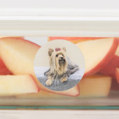 Yorkshire Terrier Painting - Cute Original Dog Art Labels (Aangebracht)