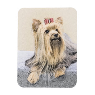 Yorkshire Terrier Painting - Cute Original Dog Art Magneet