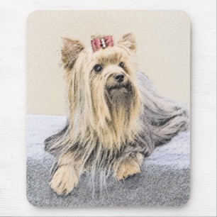 Yorkshire Terrier Painting - Cute Original Dog Art Muismat