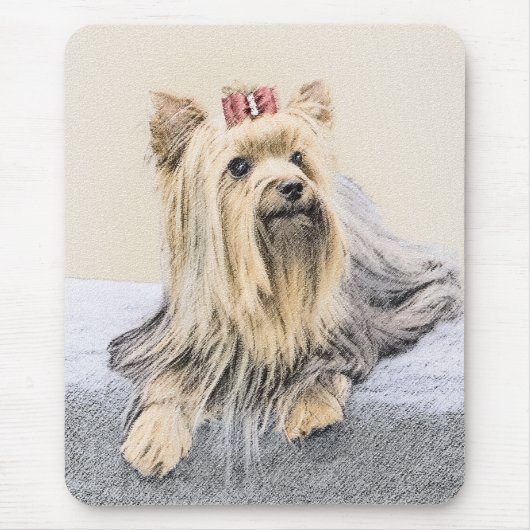 Yorkshire Terrier Painting - Cute Original Dog Art Muismat (Voorkant)