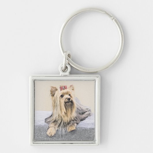 Yorkshire Terrier Painting - Cute Original Dog Art Sleutelhanger (Voorkant)