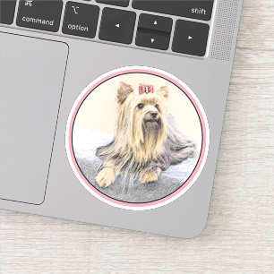 Yorkshire Terrier Painting - Cute Original Dog Art Sticker
