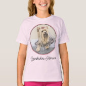 Yorkshire Terrier Painting - Cute Original Dog Art T-shirt (Voorkant)
