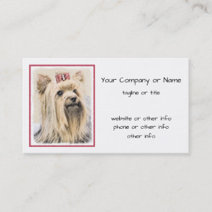 Yorkshire Terrier Painting - Cute Original Dog Art Visitekaartje
