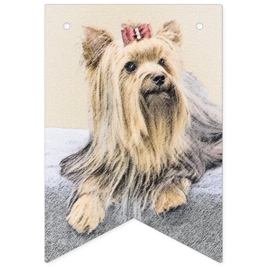 Yorkshire Terrier Painting - Cute Original Dog Art Vlaggetjes (Tweede vlag)