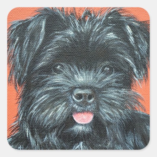 Yorkshire Terrier Painting Vierkante Sticker (Voorkant)
