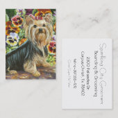 Yorkshire Terrier & Pansies Painting Visitekaartje (Voorkant / Achterkant)