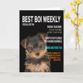 Yorkshire Terrier Parody Magazine Hoesje Card Kaart (Gele Bloem)