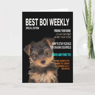 Yorkshire Terrier Parody Magazine Hoesje Card Kaart