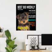 Yorkshire Terrier Parody Magazine Hoesje Poster (Thuiskantoor)