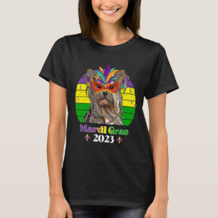 Yorkshire Terrier Party Dog Mardi Gras 2023 T-shirt