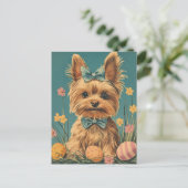 Yorkshire Terrier Pasen Briefkaart (Staand voorkant)