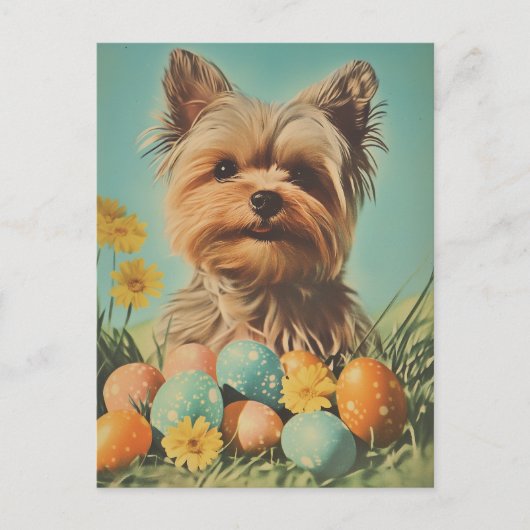 Yorkshire Terrier  Pasen Briefkaart (Voorkant)