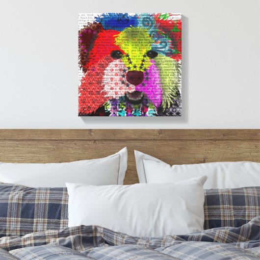 Yorkshire Terrier - Patchwork Canvas Afdruk (Insitu (Slaapkamer))
