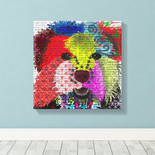 Yorkshire Terrier - Patchwork Canvas Afdruk (Insitu (Houten vloer))