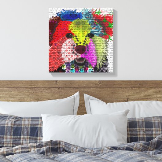 Yorkshire Terrier - Patchwork Canvas Afdruk (Insitu (Slaapkamer))