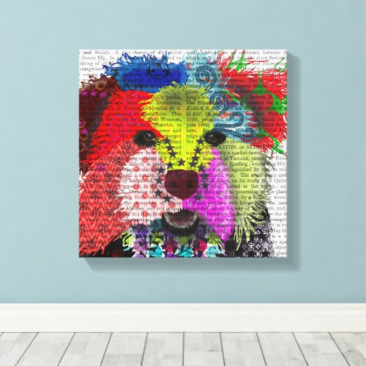 Yorkshire Terrier - Patchwork Canvas Afdruk (Insitu (Houten vloer))
