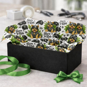 Yorkshire Terrier Patroon Mooie Hond Tissuepapier