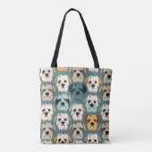 Yorkshire Terrier Patroon Tote Bag (Achterkant)